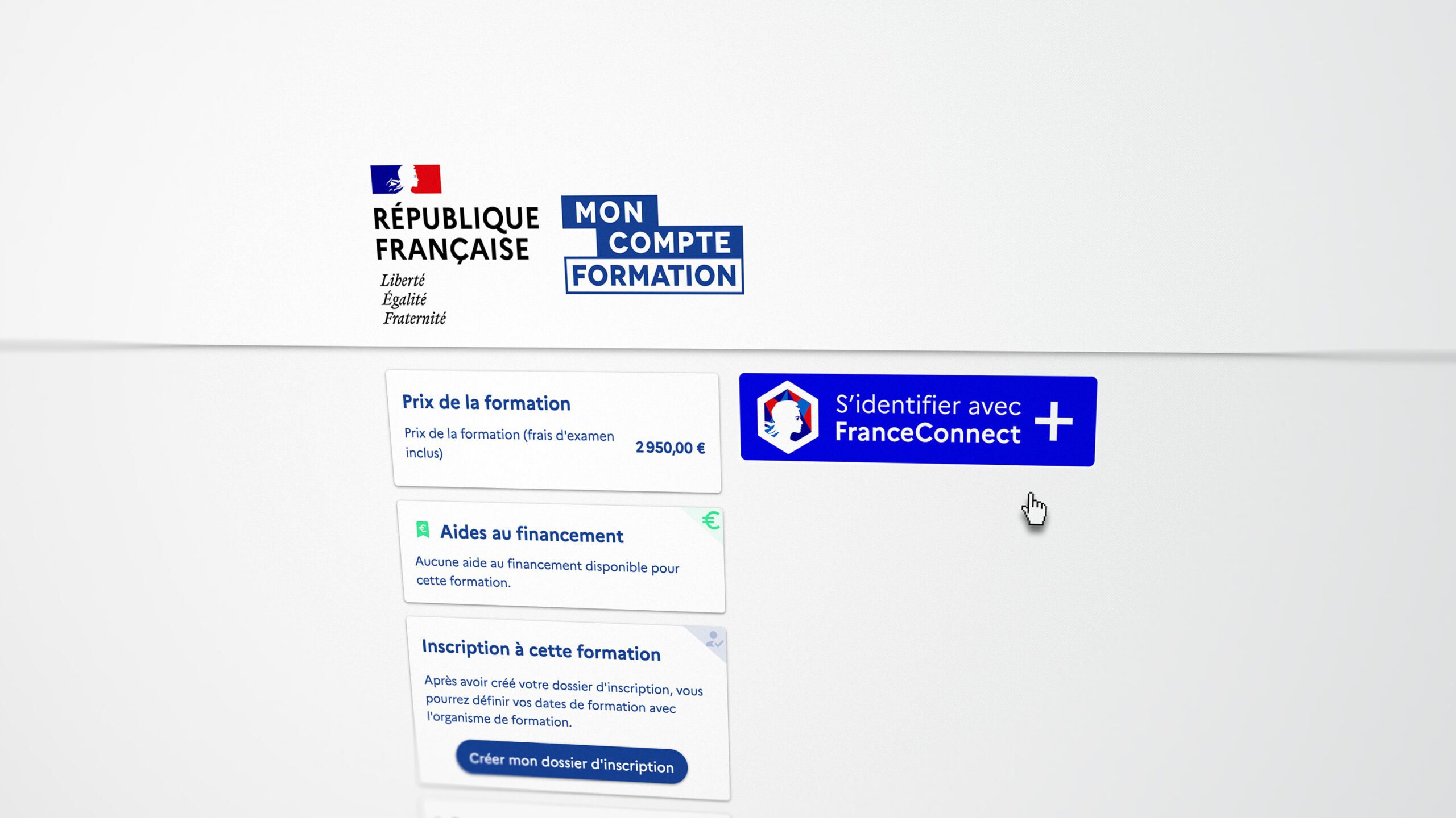 Visite du site web moncompteformation.gouv. pour l'achat d'une formation en ligne à l'aide du CPF, Compte Personnel de Formation